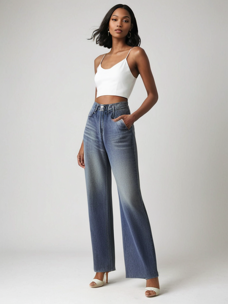Aure™ | Jeans à Coupe Large et Effet Vintage