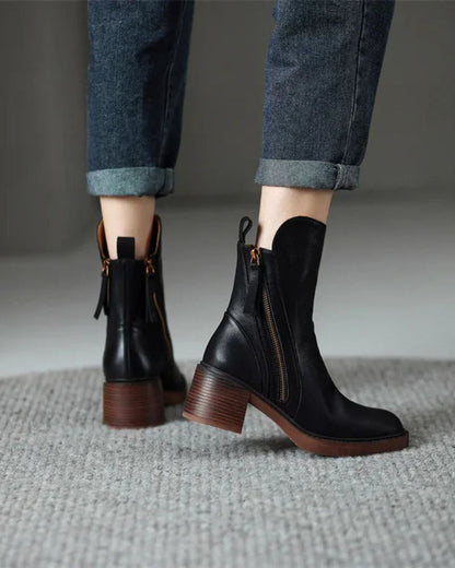 Valorine™ | Botte en cuir noire, élégante et intemporelle