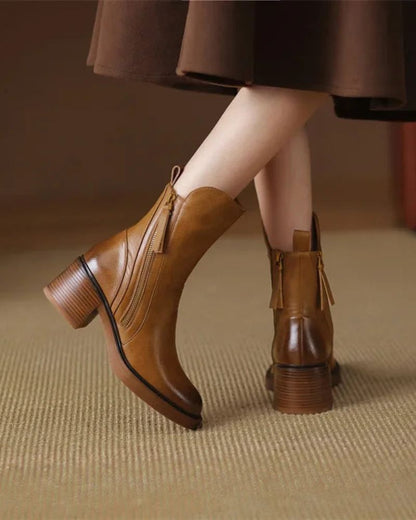 Valorine™ | Botte en cuir noire, élégante et intemporelle