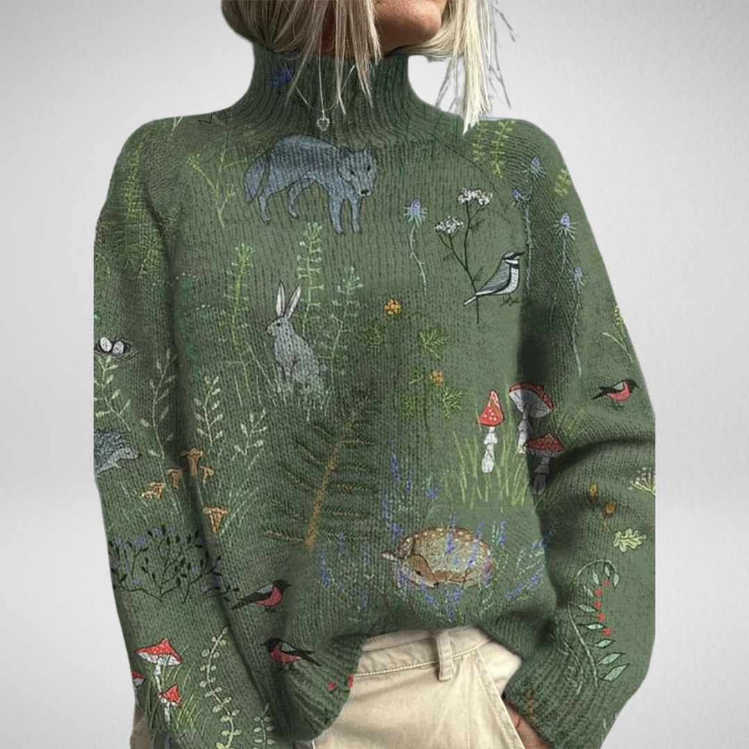 Apolline™ | Pull Brodé Jardin Sauvage