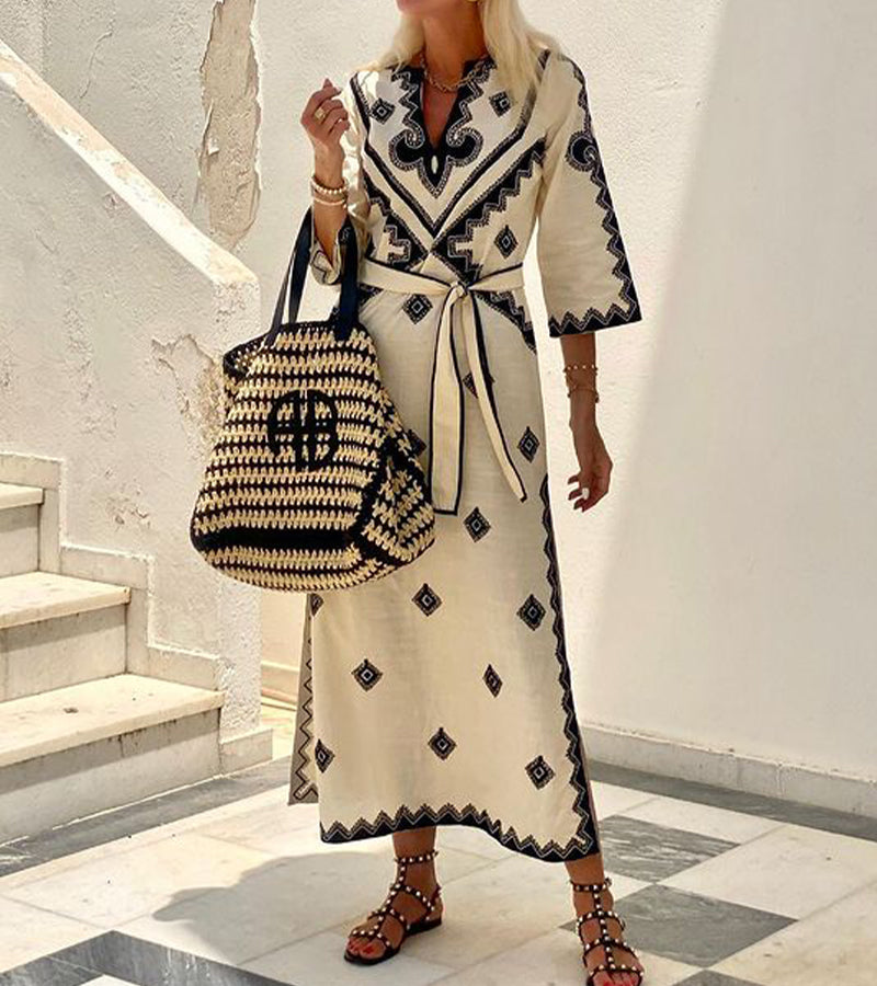 Laluna™ | Robe Mi-Manche Col en V