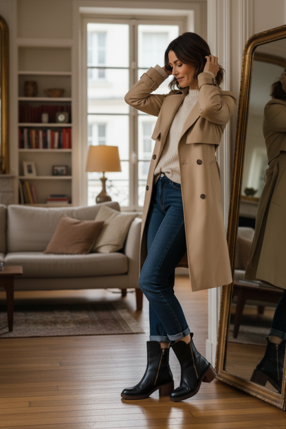 Valorine™ | Botte en cuir noire, élégante et intemporelle