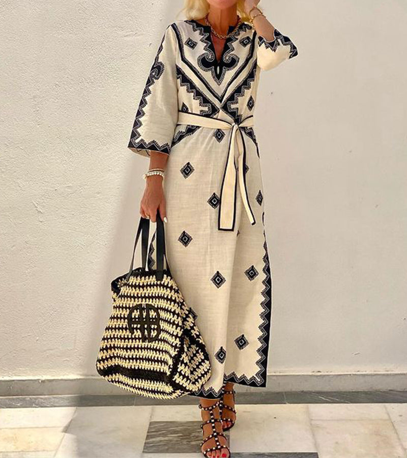 Laluna™ | Robe Mi-Manche Col en V