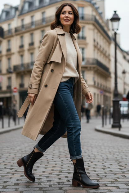 Valorine™ | Botte en cuir noire, élégante et intemporelle