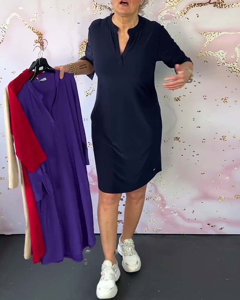 Héloïse™ | Robe Col V Droit