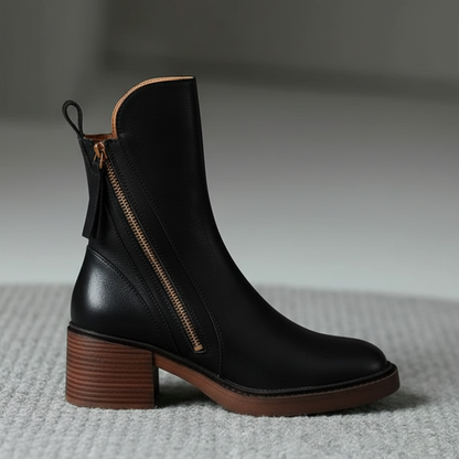 Valorine™ | Botte en cuir noire, élégante et intemporelle