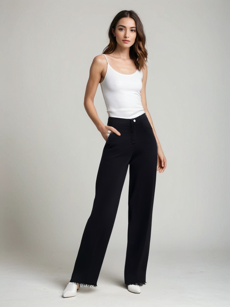 Sixtine™ | Jean Noir avec Finition Brute