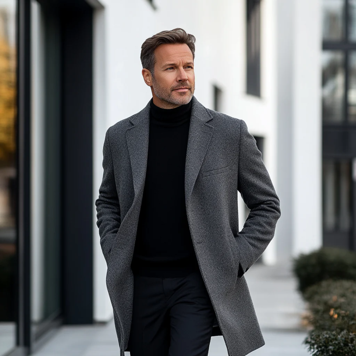 Dorchester™ | Manteau d’Hiver en Laine Gris Luxe