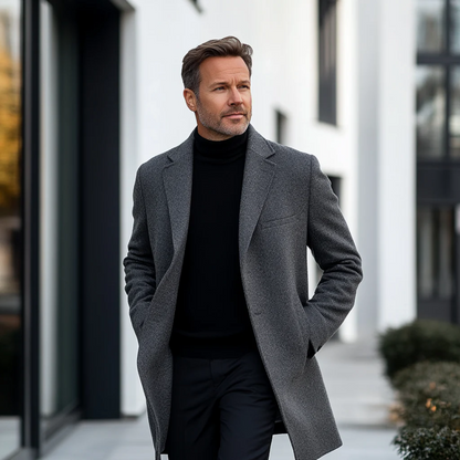 Dorchester™ | Manteau d’Hiver en Laine Gris Luxe