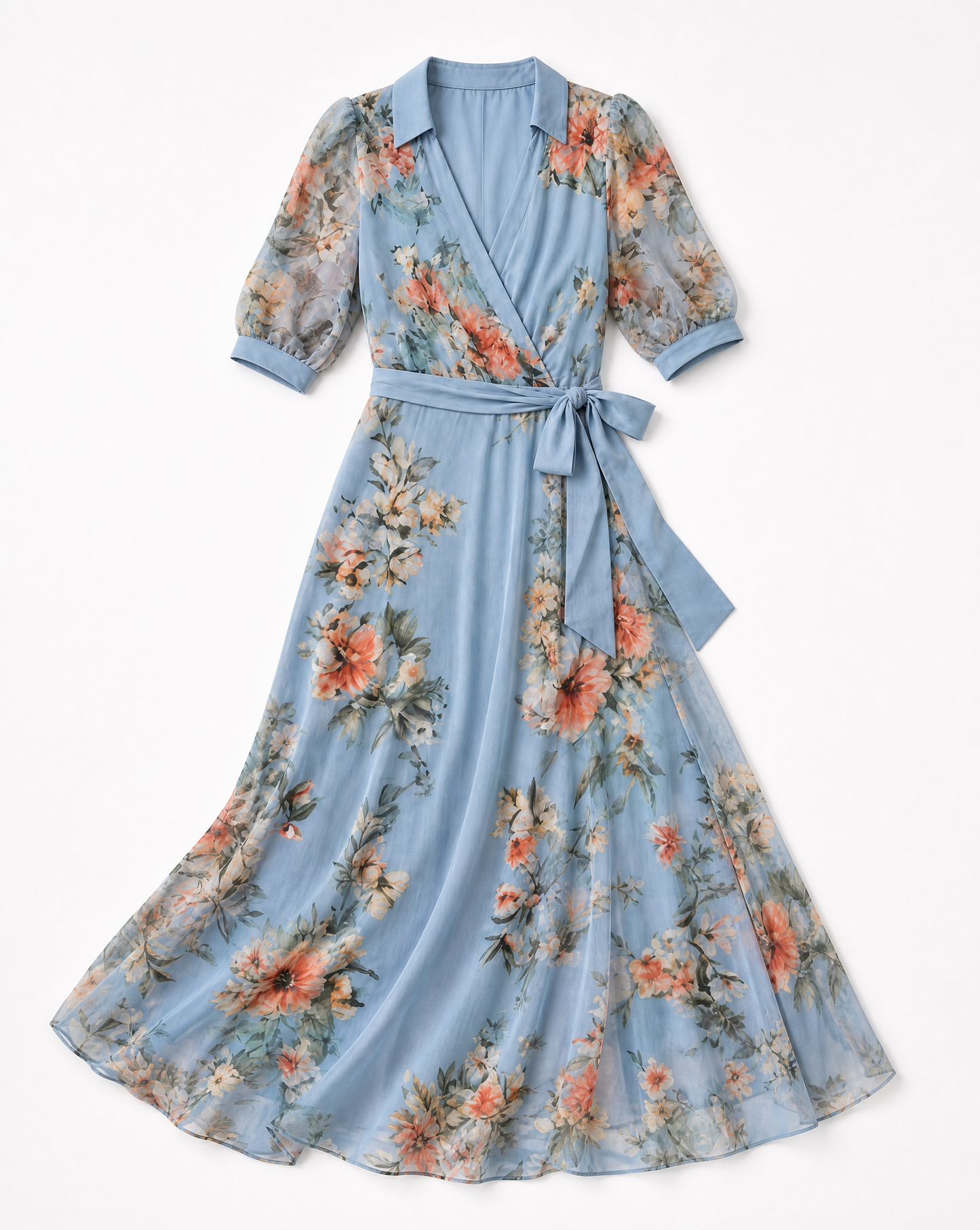 Elowen | Robe longue à col en V et imprimé floral