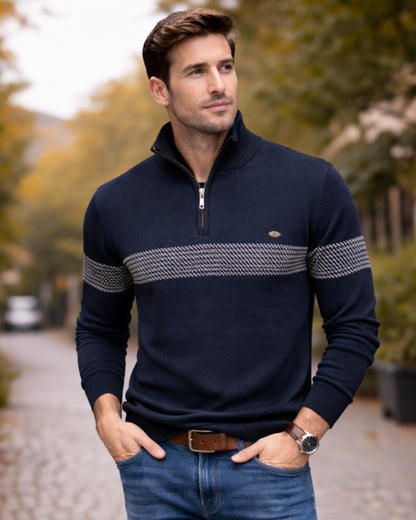 LYON™ |  PULL CLASSIQUE EN MAILLE DEMI-ZIP