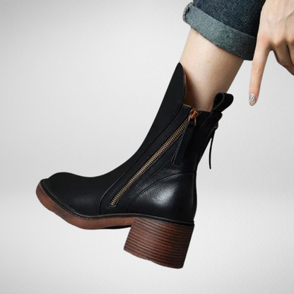 Valorine™ | Botte en cuir noire, élégante et intemporelle