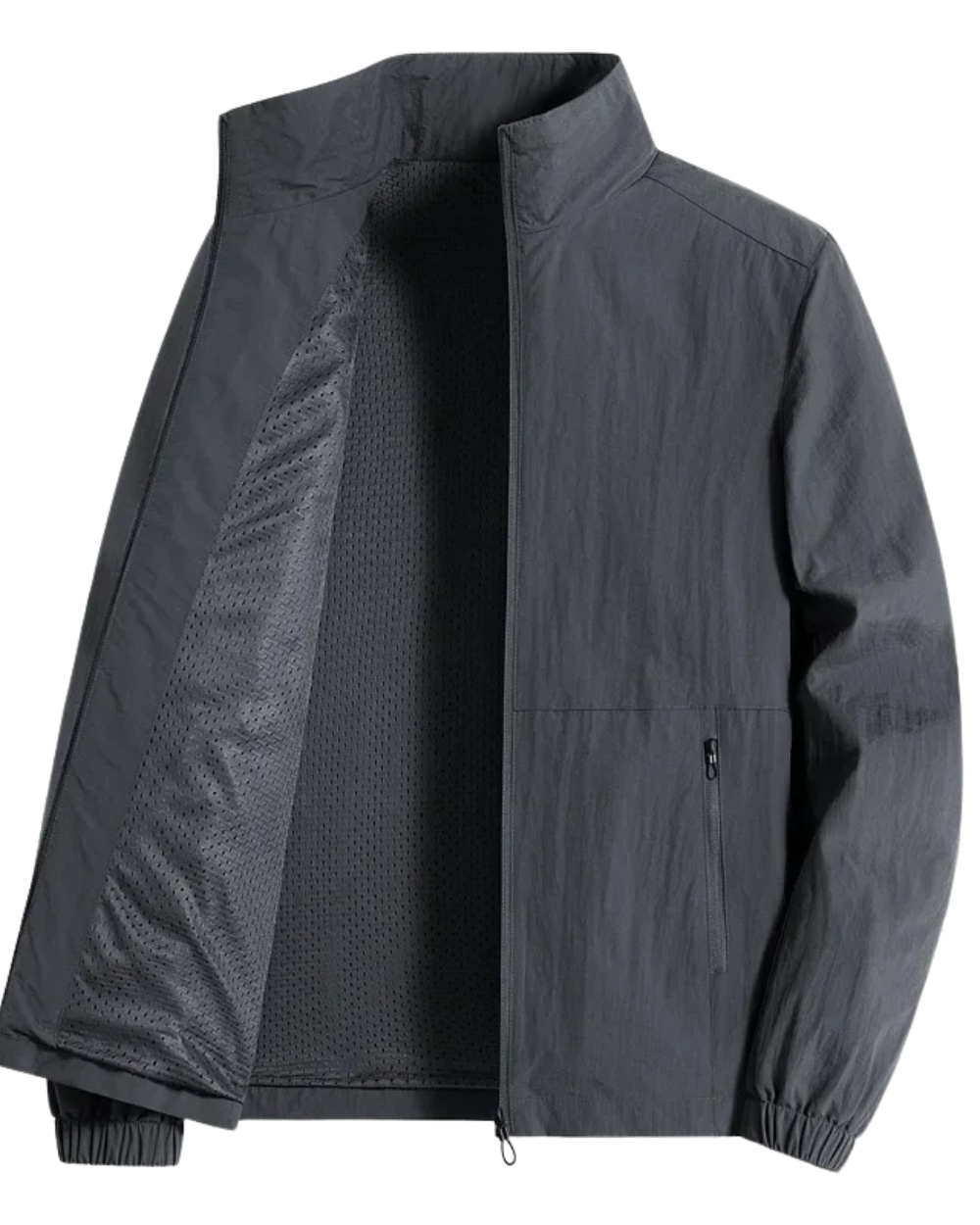 Amaury™ | Veste Coupe-Vent Noire avec Fermeture Éclair