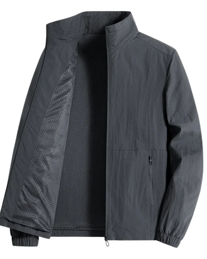 Amaury™ | Veste Coupe-Vent Noire avec Fermeture Éclair