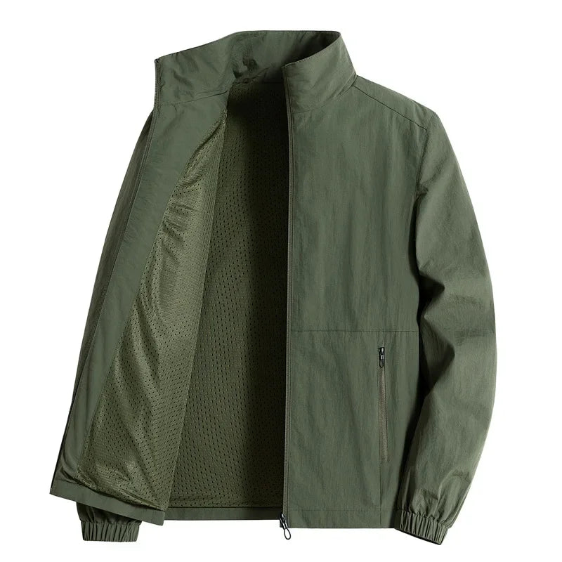 Amaury™ | Veste Coupe-Vent Noire avec Fermeture Éclair