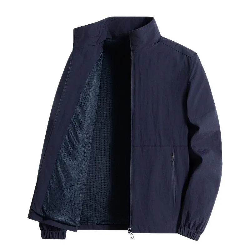 Amaury™ | Veste Coupe-Vent Noire avec Fermeture Éclair