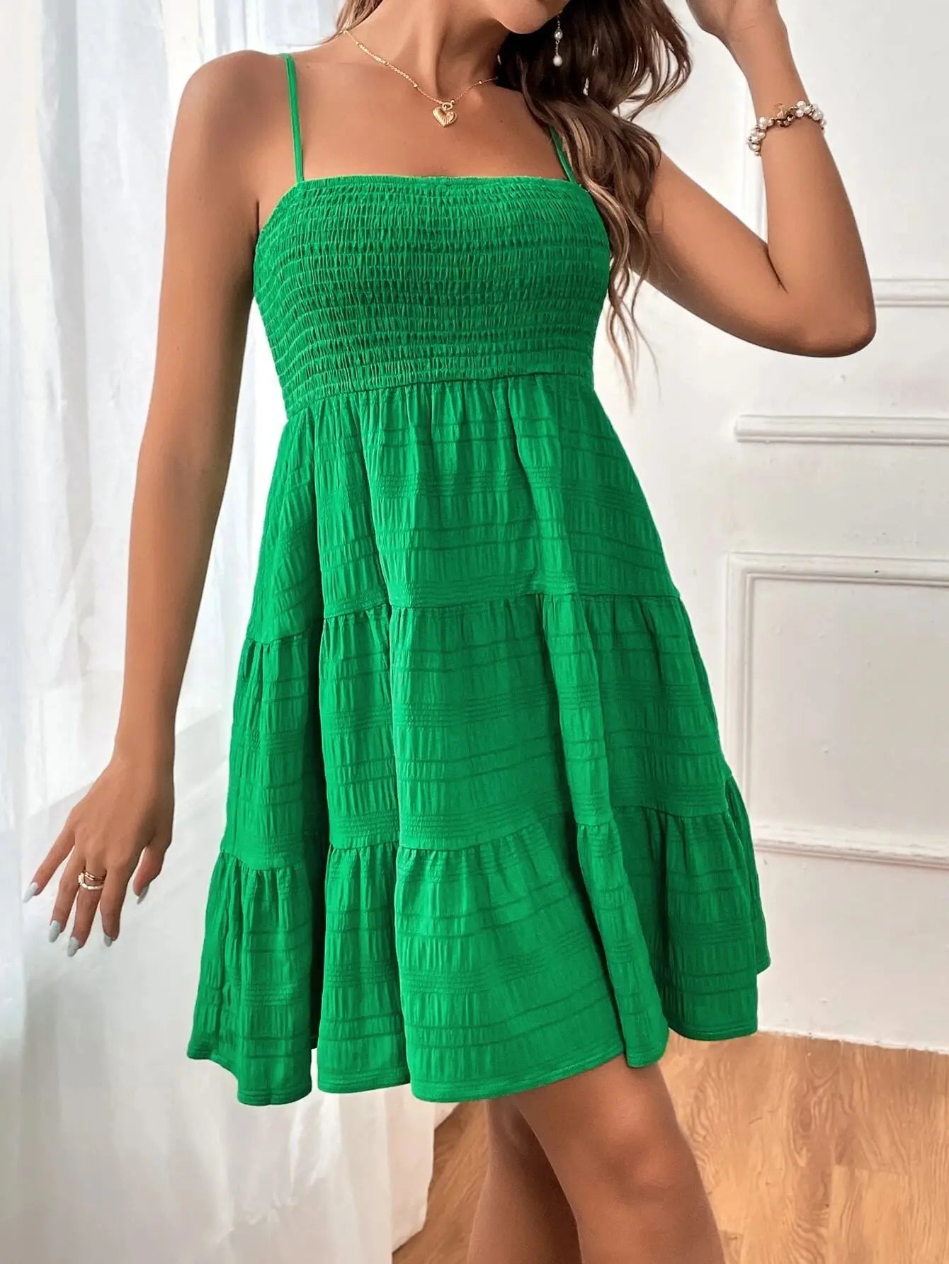 Robe bleue à bretelles fines pour femmes