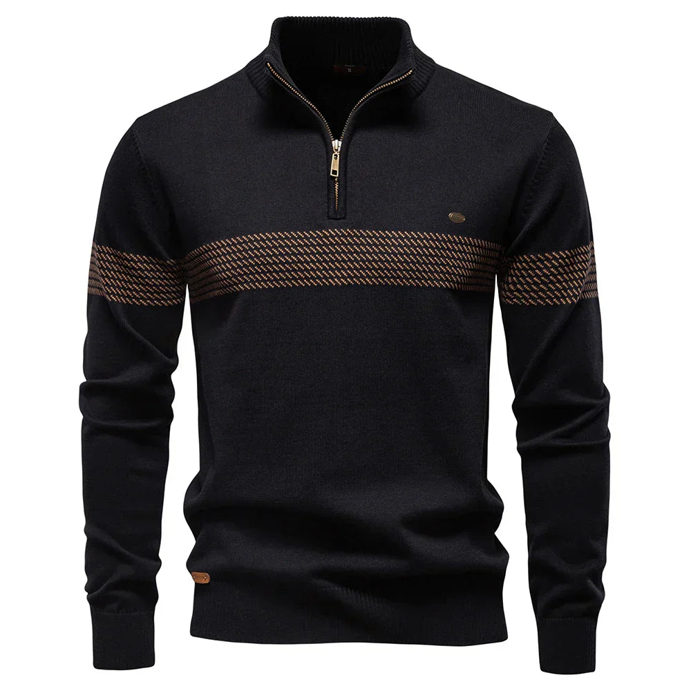 LYON™ |  PULL CLASSIQUE EN MAILLE DEMI-ZIP