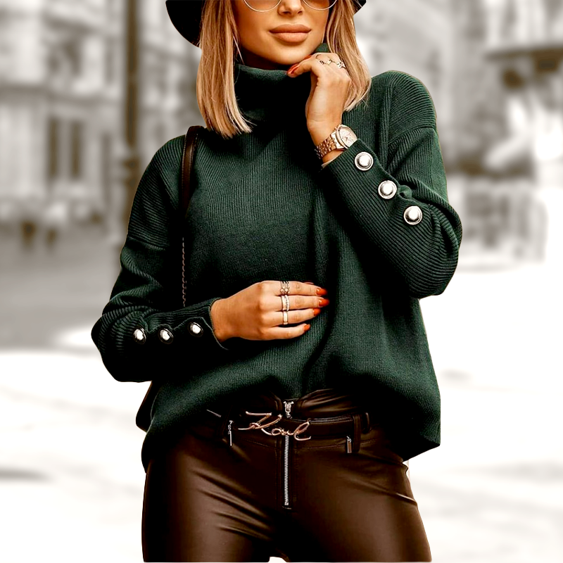 Isadora™ | Pull Col Roulé Oversize & Élégant