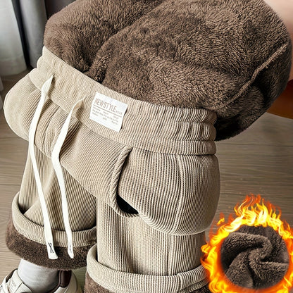 Cerelia™ | Pantalon large côtelé doublé polaire