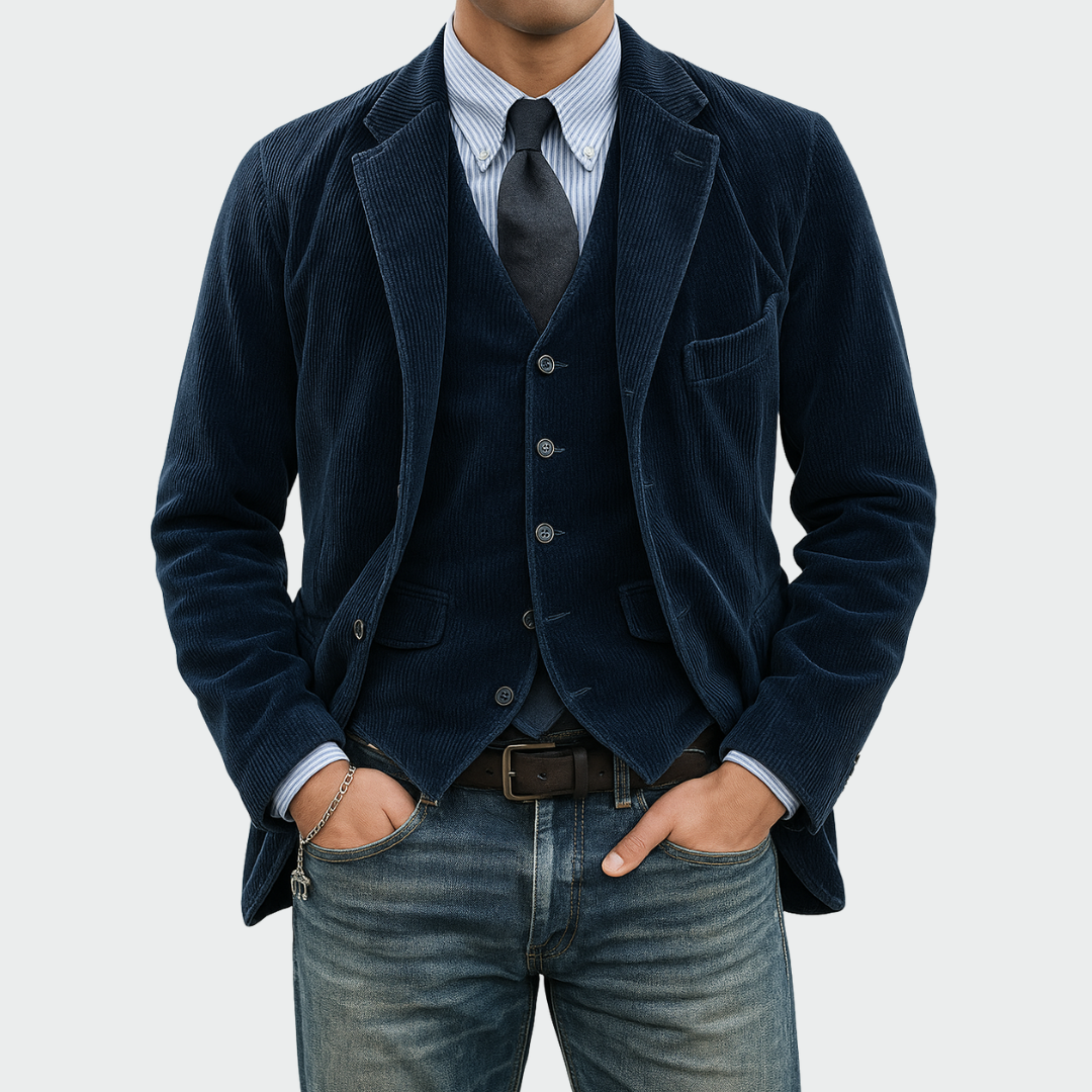 Tommy™ | Ensemble 2 pièces: Blazer et Gilet en Velours